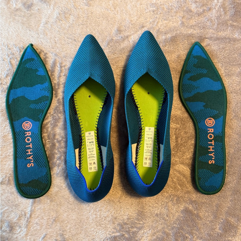 Rothy's Women's Deep Teal Blue Flats